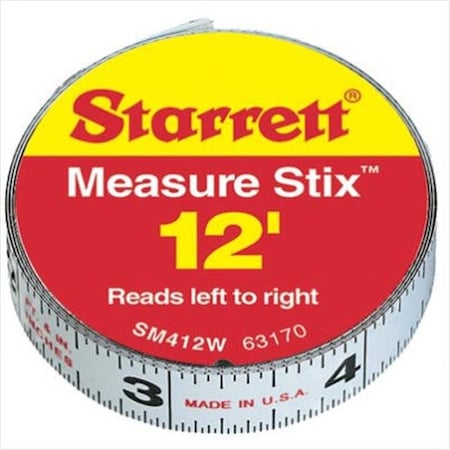 L.S. Starrett 681-63170 Sm412W 1-2 Inchx12' Measure